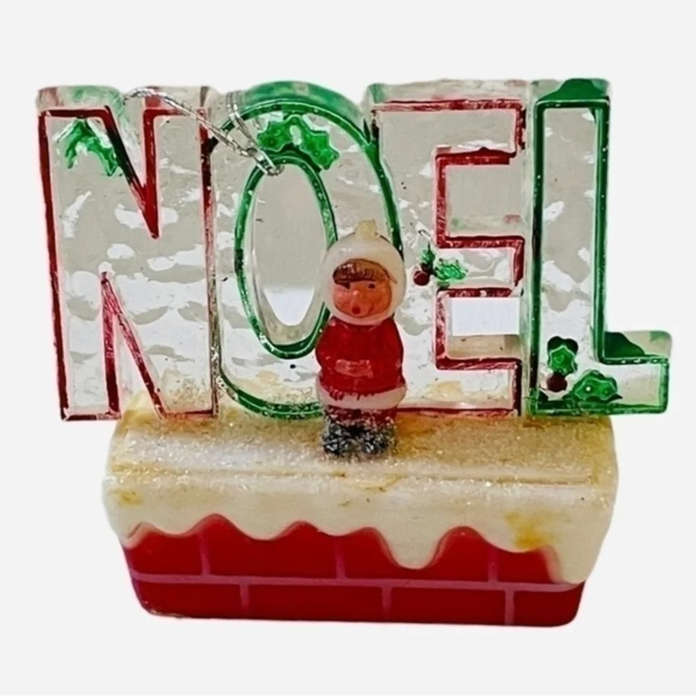 Vintage Xmas Acrylic NOEL Figurine 3